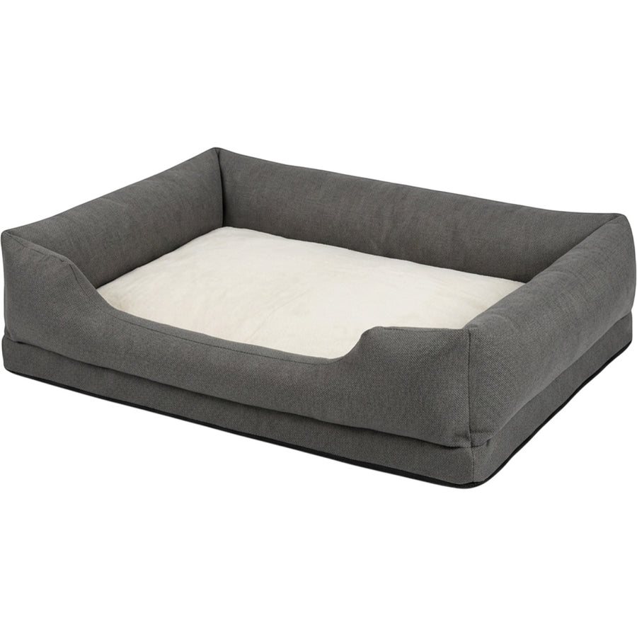 Loftx XL Bolster Foam Dog Bed 110 x 80 cm Graphite and Ivory